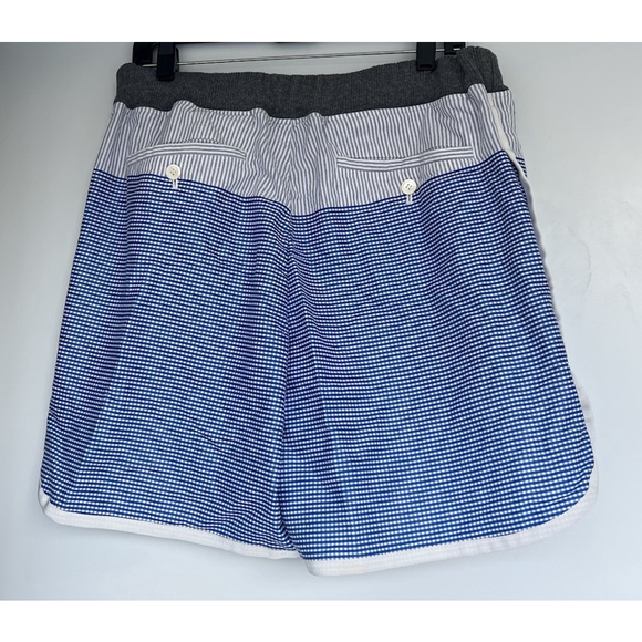 Sacai Blue Gingham Check Cotton Shorts Drawstring Men's Size 3 Large Luxury - Picture 2 of 5